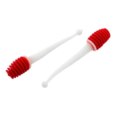Silikon Kurt Yem - 2,1g 70mm - Fishack Wormix - 1 Adet - Kırmızı/Beyaz - Karides Kokulu - 3