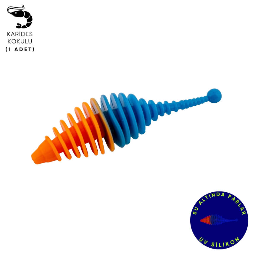 Silikon Kurt Yem - 3g 65mm - Fishack Wormix - Karides Kokulu - 1