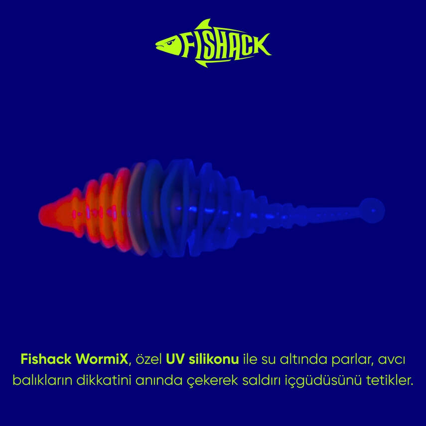 Silikon Kurt Yem - 3g 65mm - Fishack Wormix - Karides Kokulu - 2