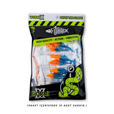 Silikon Kurt Yem - 3g 65mm - Fishack Wormix - Karides Kokulu - 5