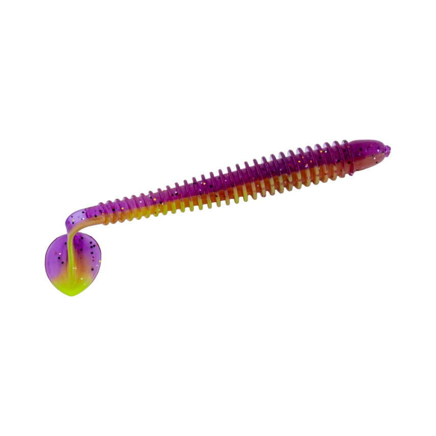 Silikon Kurt Yem - 4,2g 105mm - Turna/Levrek Silikonu - Mor/Yeşil Karides Kokulu - 3