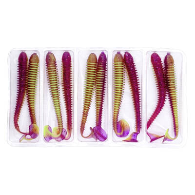 Silikon Kurt Yem - 4,2g 105mm - Turna/Levrek Silikonu - Mor/Yeşil Karides Kokulu - 4