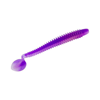 Silikon Kurt Yem - 4,2g 105mm - Turna/Levrek Silikonu - 1 Adet - Mor/Beyaz - Karides Kokulu - 2