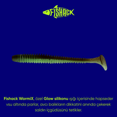 Silikon Kurt Yem - 4,2g 105mm - Turna/Levrek Silikonu - 1 Adet - Yeşil/Kahve - Karides Kokulu - 2