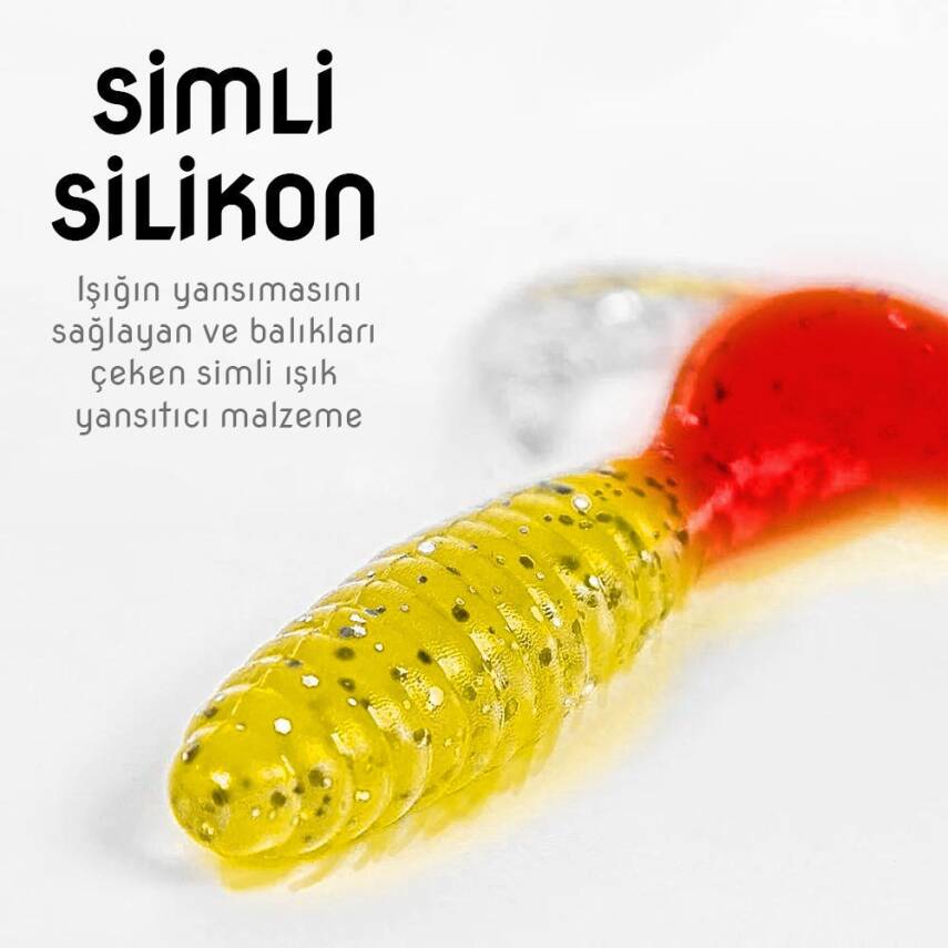 Silikon Kurt Yem - 60mm - Kırmızı/Sarı - Yumy (18065-456) - 3