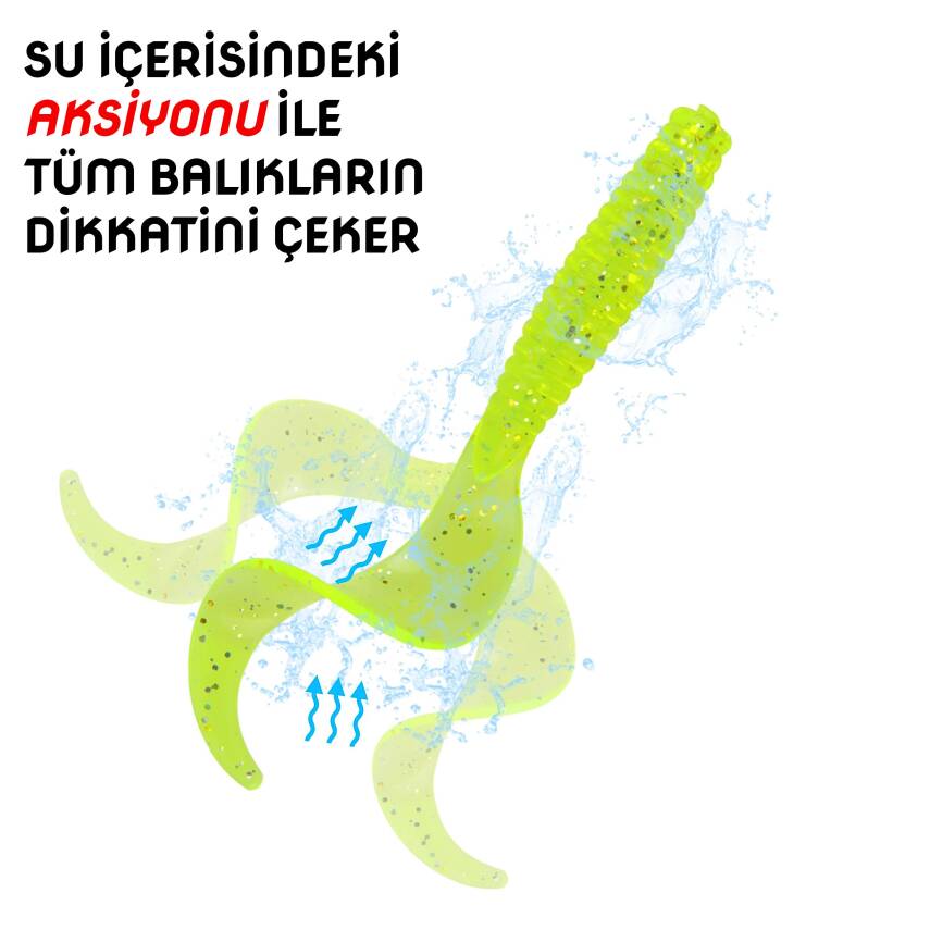 Silikon Kurt Yem - 60mm - Sarı/Beyaz - Yumy (18065-463) - 3