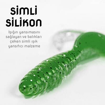Silikon Kurt Yem - 60mm - Yeşil - Yumy (18065-SM024-02) - 3