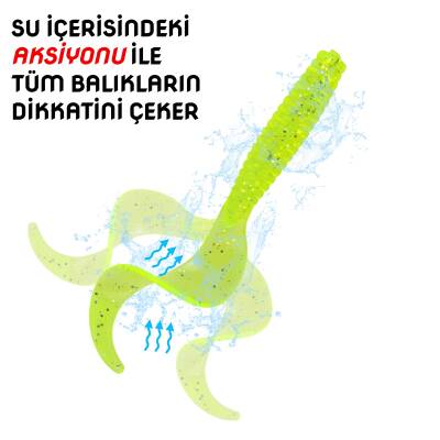 Silikon Kurt Yem - 95mm - Kırmızı/Beyaz - Yumy (460-O-18095) - 4