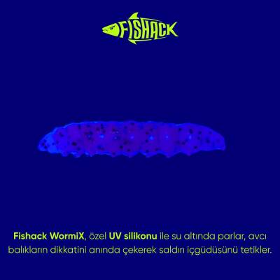 Silikon Kurt Yem - Fishack - 35mm - Peynir Kokulu - 20 Adet - Purple - UV - Trout Bait - 2