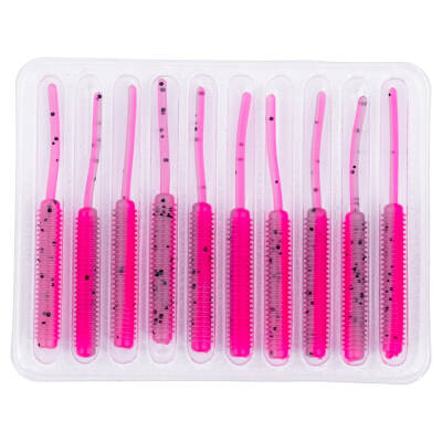 Silikon Kurt Yem - LRF Yem - 1g 52mm - Fishack Wormix - 10 Adet - Pink Gray - UV Silikon - 4