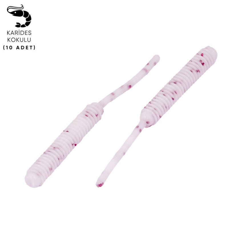 Silikon Kurt Yem - LRF Yem - 1g 52mm - Fishack Wormix - 10 Adet - White - 1