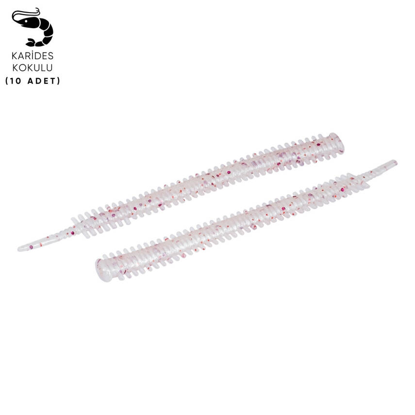 Silikon Kurt Yem - LRF Yem - 1g 70mm - Fishack Wormix - 10 Adet - White - 1