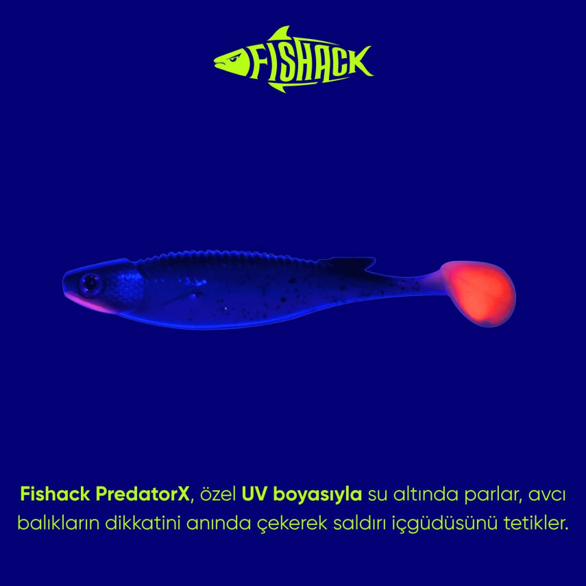 Silikon Sahte Balık - 10g 100mm - Fishack PredatorX - UV Boyalı - Aqua - 3