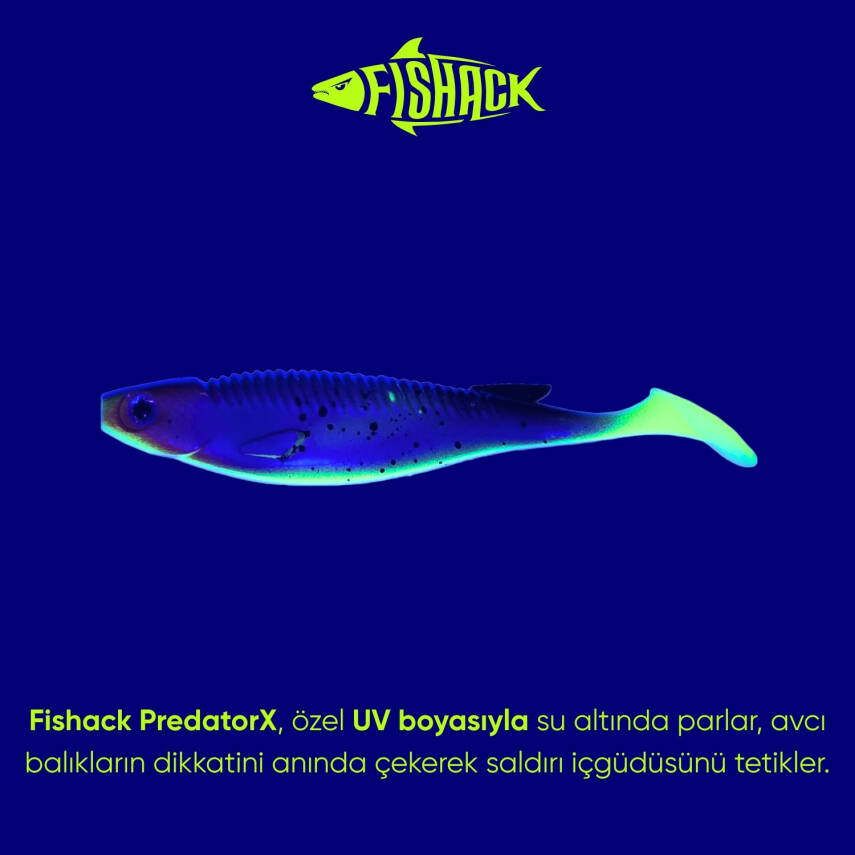 Silikon Sahte Balık - 10g 100mm - Fishack PredatorX - UV Boyalı - Blade - 3