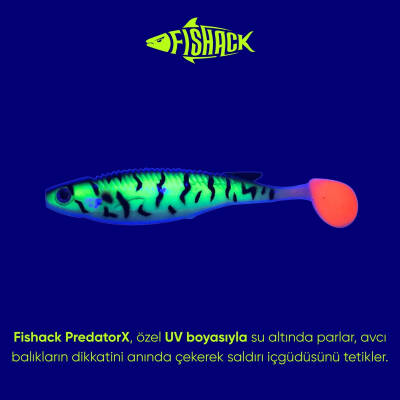 Silikon Sahte Balık - 10g 100mm - Fishack PredatorX - UV Boyalı - Bleed - 3