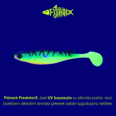 Silikon Sahte Balık - 10g 100mm - Fishack PredatorX - UV Boyalı - Drill - 3