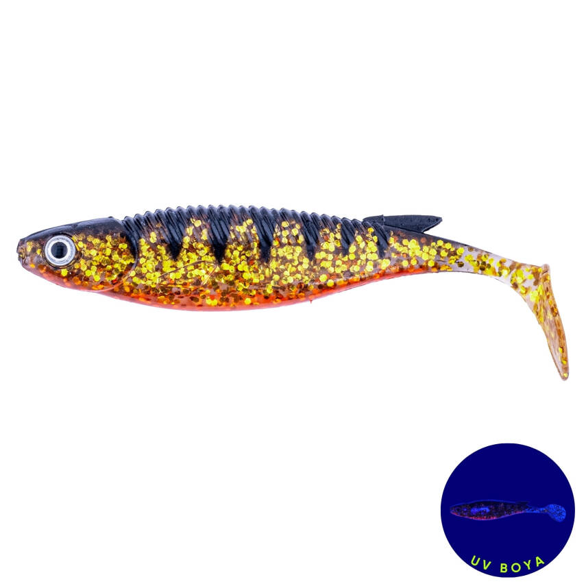 Silikon Sahte Balık - 10g 100mm - Fishack PredatorX - UV Boyalı - Lava - 1