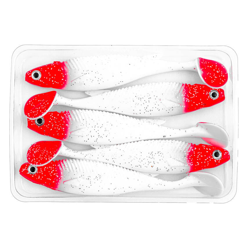 Silikon Sahte Balık - 10g 100mm - Fishack PredatorX - UV Boyalı - Redhead - 4