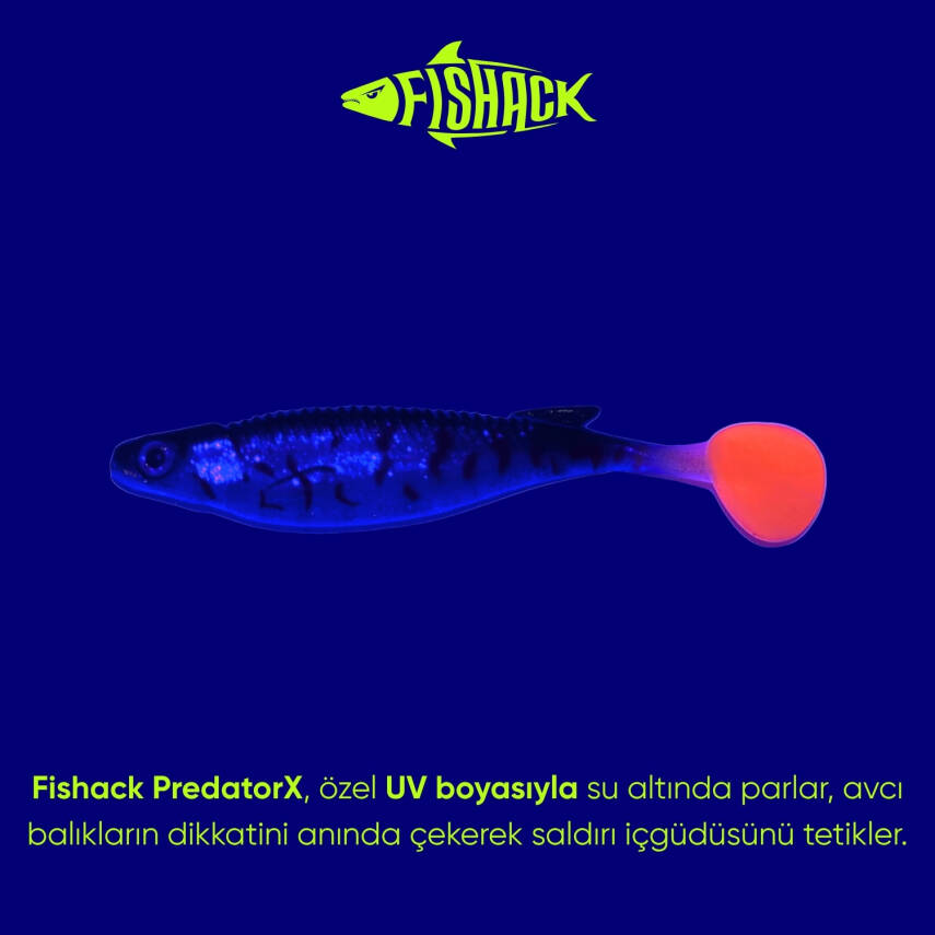 Silikon Sahte Balık - 10g 100mm - Fishack PredatorX - UV Boyalı - Venom - 3