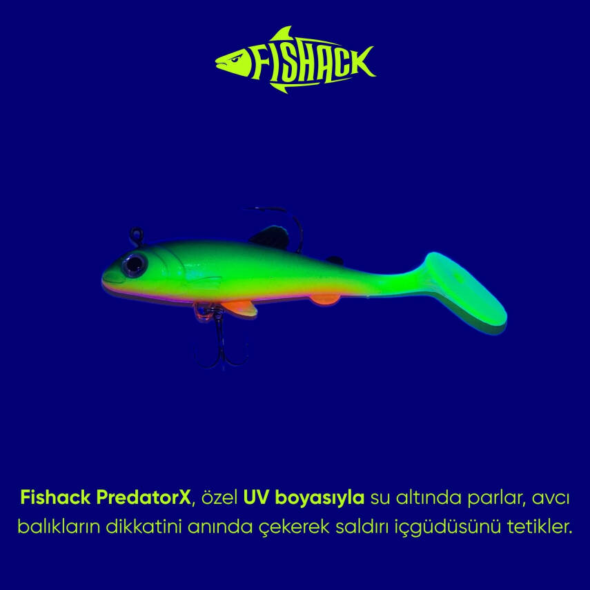 Silikon Sahte Balık - 15g 100mm - Üçlü İğneli - Fishack - UV Boyalı - Liechen - 4