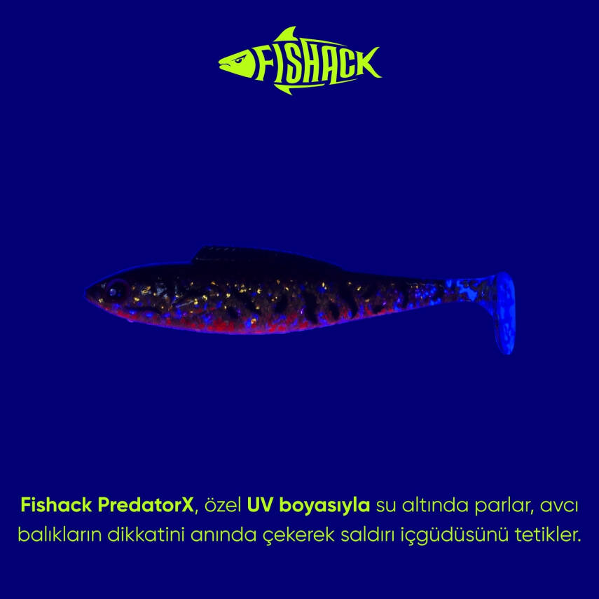 Silikon Sahte Balık - 4,5g 85mm - Fishack PredatorX - UV Boyalı - Copper - 7