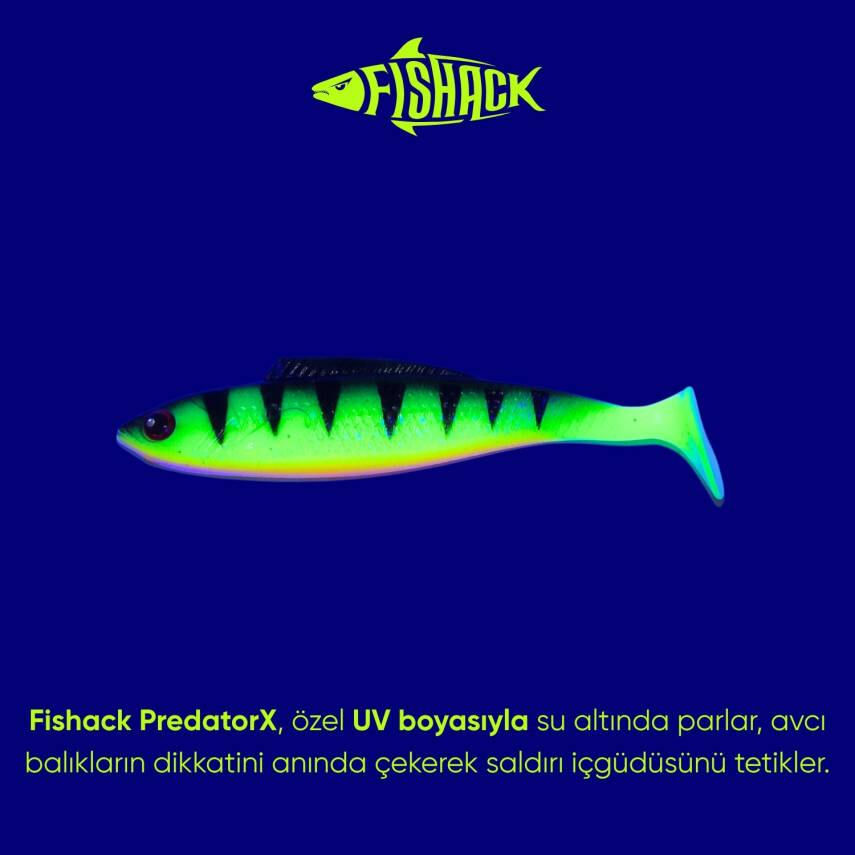 Silikon Sahte Balık - 4,5g 85mm - Fishack PredatorX - UV Boyalı - Volt - 3