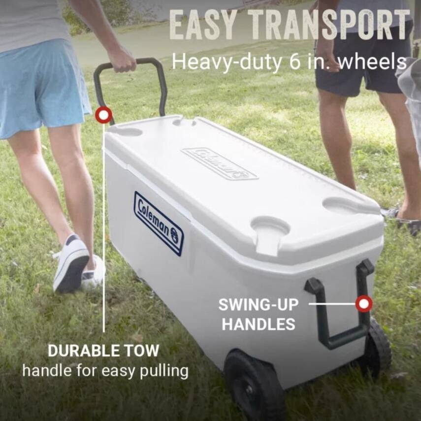 Soğutucu Buzluk - Coleman - Xtreme Wheeled 100 QT Tekerlekli - 94.6 lt - Beyaz - 4