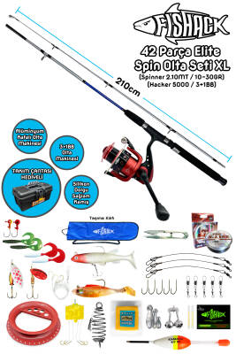 Spin At-Çek Deniz ve Göl Profesyonel Olta Seti Takımı - XL - 2.10MT / 10-30GR - 42 Parça Elite - 1