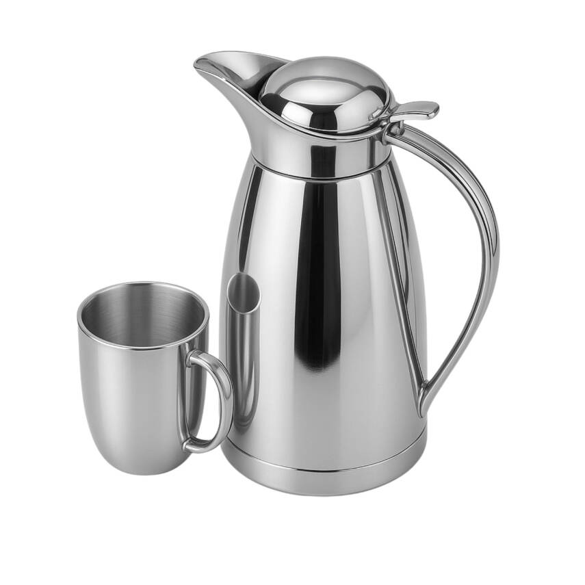 Square 1.2 Litre Çelik Bardaklı Termos Seti - Sıcak ve Soğuk İçecekler İçin İdeal - 1