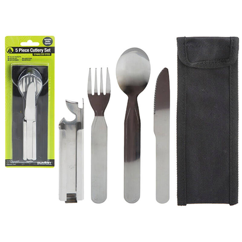 Summit 090/231 5 Parça Çatal Kaşık Bıçak Seti - Kamp ve Piknik Sofralarının Vazgeçilmezi - 1