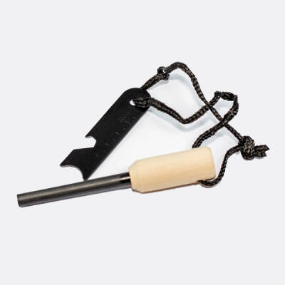 SW-095 Ahşap Saplı Magnezyum Çubuğu - Ateş Başlatıcı