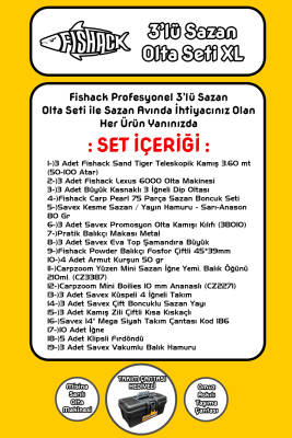 Tam Takım Sazan Olta Seti - 3'lü Set - XL - 3.60MT/50-100GR - 2