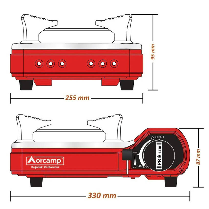 Tekli Portatik Ocak - Orcamp - Kırmızı -(CK-505) - 3