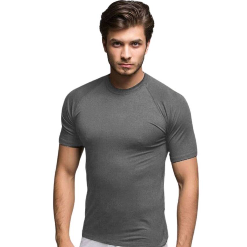 Bambu Erkek T-Shirt - Kısa Kol - Thermoform - Gri - 1