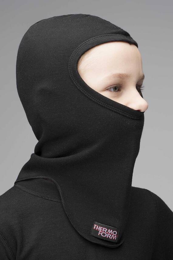 Thermoform Heavy Çocuk Kayak Maskesi - Siyah Renk Rüzgar Geçirmez Model - 1