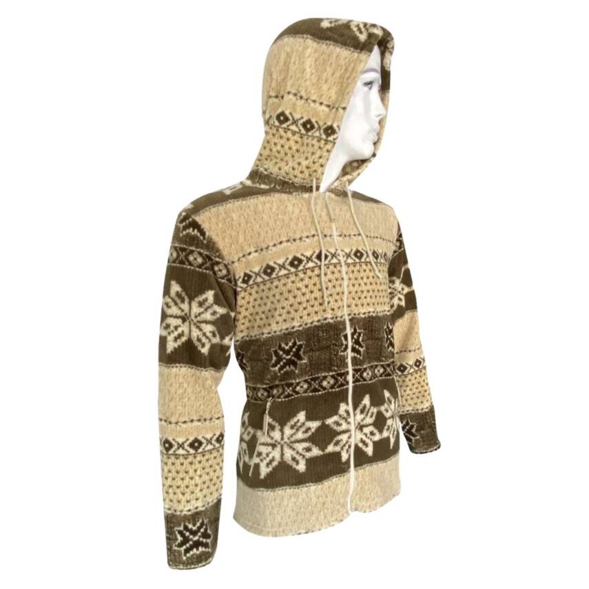 Kapşonlu Polar Ceket - Thermoform - Kahverengi - 1