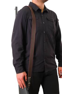 Tüfek Askı Kayışı - Savage - 4 cm Kolon - Kahve - 2