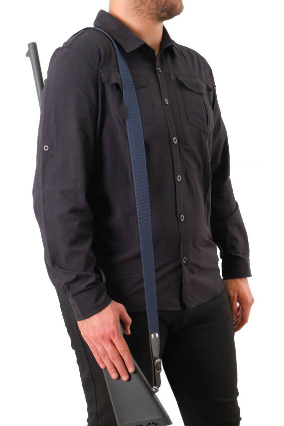Tüfek Askı Kayışı - Savage - 4 cm Kolon - Lacivert - 2