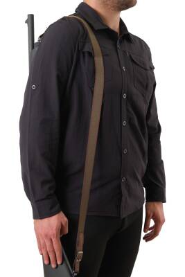 Tüfek Askı Kayışı - Savage - Lastik - Haki/Kahverengi - 2