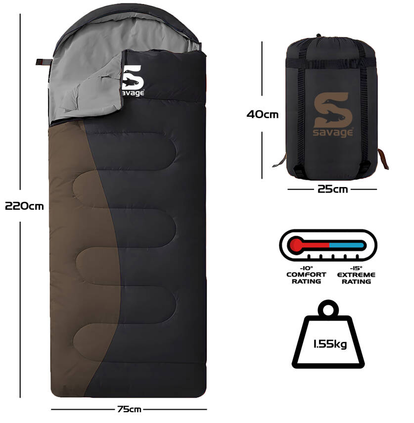 Uyku Tulumu - Mont Blanc - Kahve - Extreme -15C° - Savage YS-507 - 2