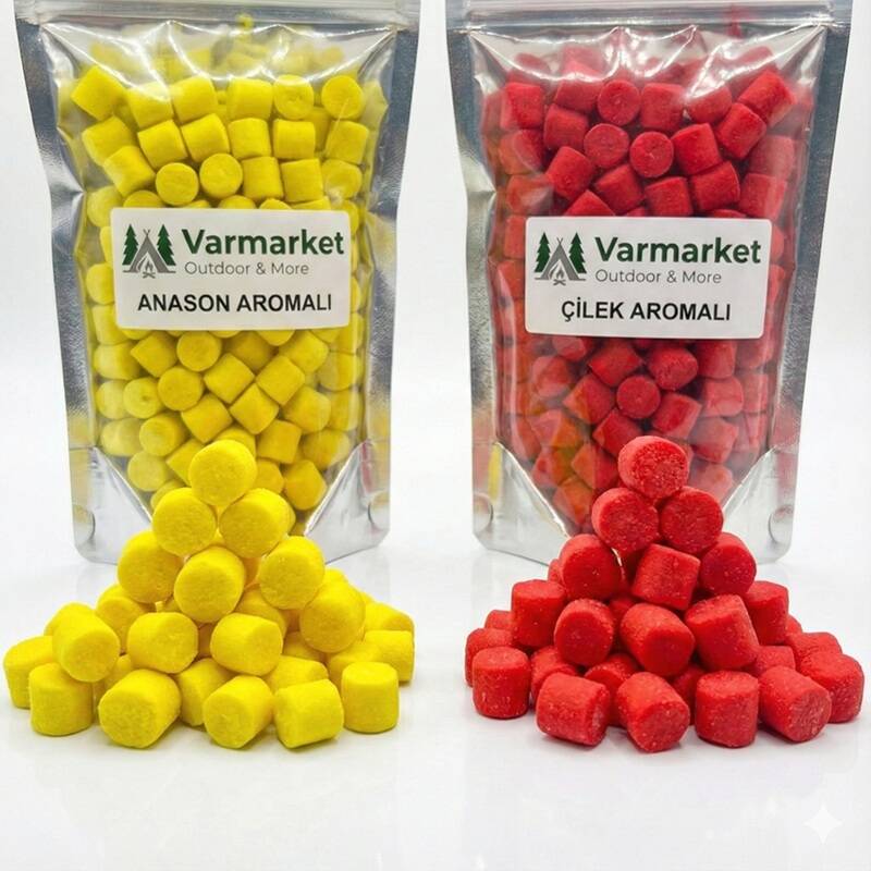 Varmarket 2'li Avcı Seti: Sarı Anason + Kırmızı Çilek Sazan ve Yayın Hamuru (Toplam 160gr Hazır Kesme Yem) - 1
