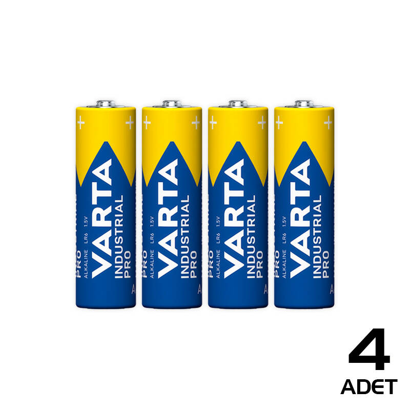 Varta Industrial Pro AA Alkalin Kalem Pil - Yüksek Performanslı 4'lü Ekonomik Paket - 1