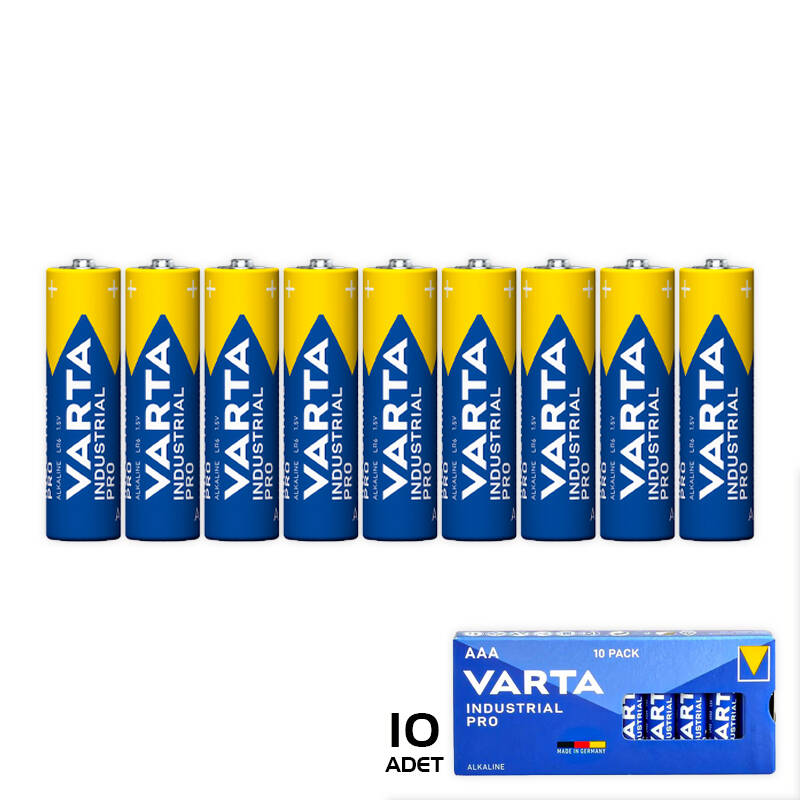 Varta Industrial Pro Alkaline AAA İnce Kalem Pil - 10'lu Ekonomik Paket - 1