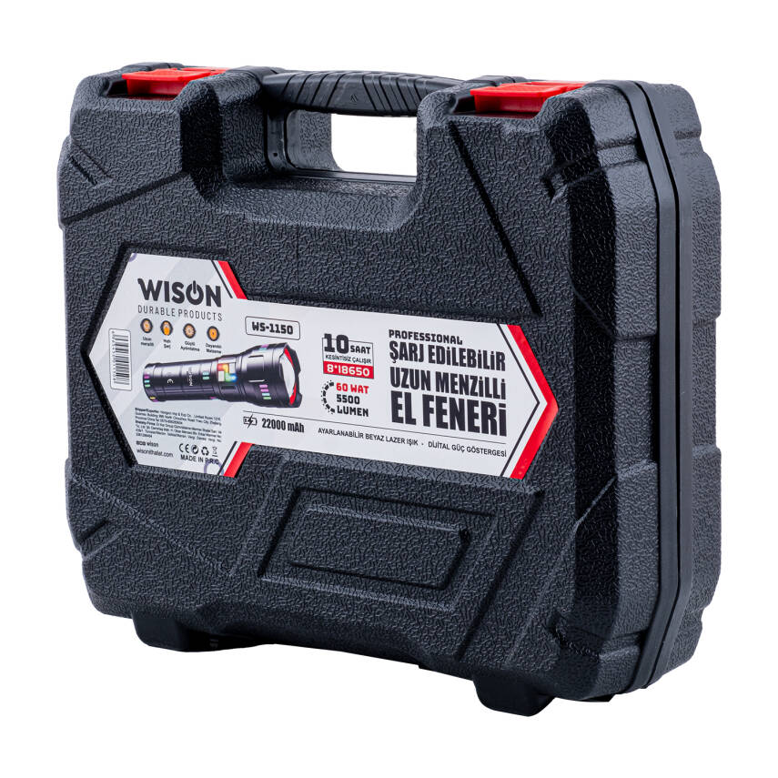 Şarj Edilebilir El Feneri - Wison - 5500 Lümen - 60 Watt - 5