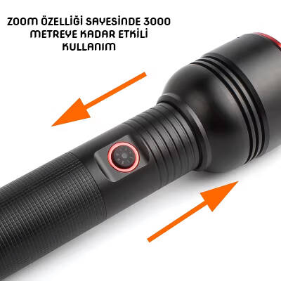 Şarj Edilebilir El Feneri - Wison - 2000 Lümen - 20 Watt - Zoomlu (WS-5572) - 4