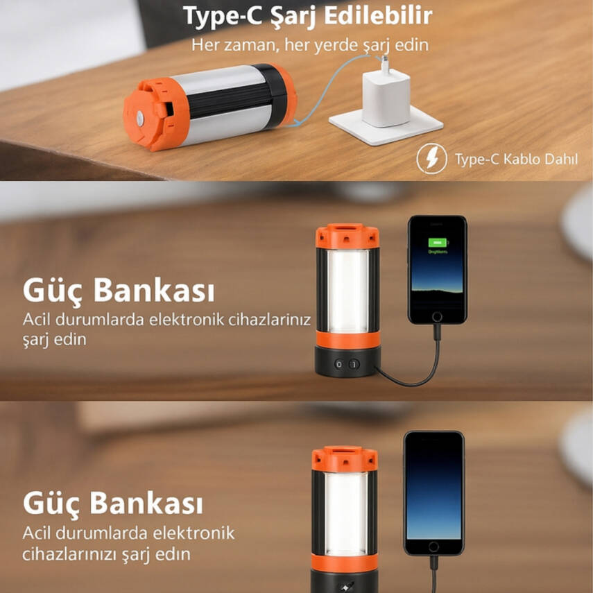 Şarj Edilebilir Çok Amaçlı Led Aydınlatma - Wison - 3500 Lümen - 5